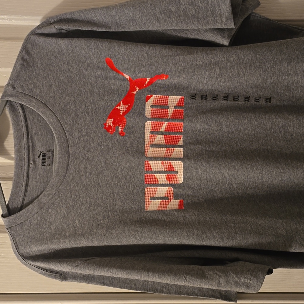 PUMA SIGNATURE BRAND MEN'S BIG AND TALL GRAY SHORT SLEEVE TEE-SHIRT SIZE XXL